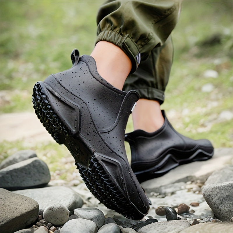 Men's Waterproof Non-Slip PVC Rain Boots for Outdoor Work