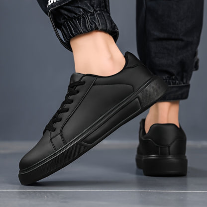 Men's Classic Black White Two-Tone Casual Flat Shoes
