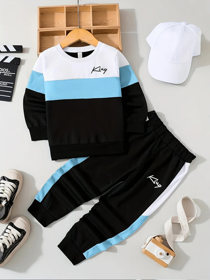 Boys Casual 2-Piece Polyester Suit Spring & Fall Outfit - ayq