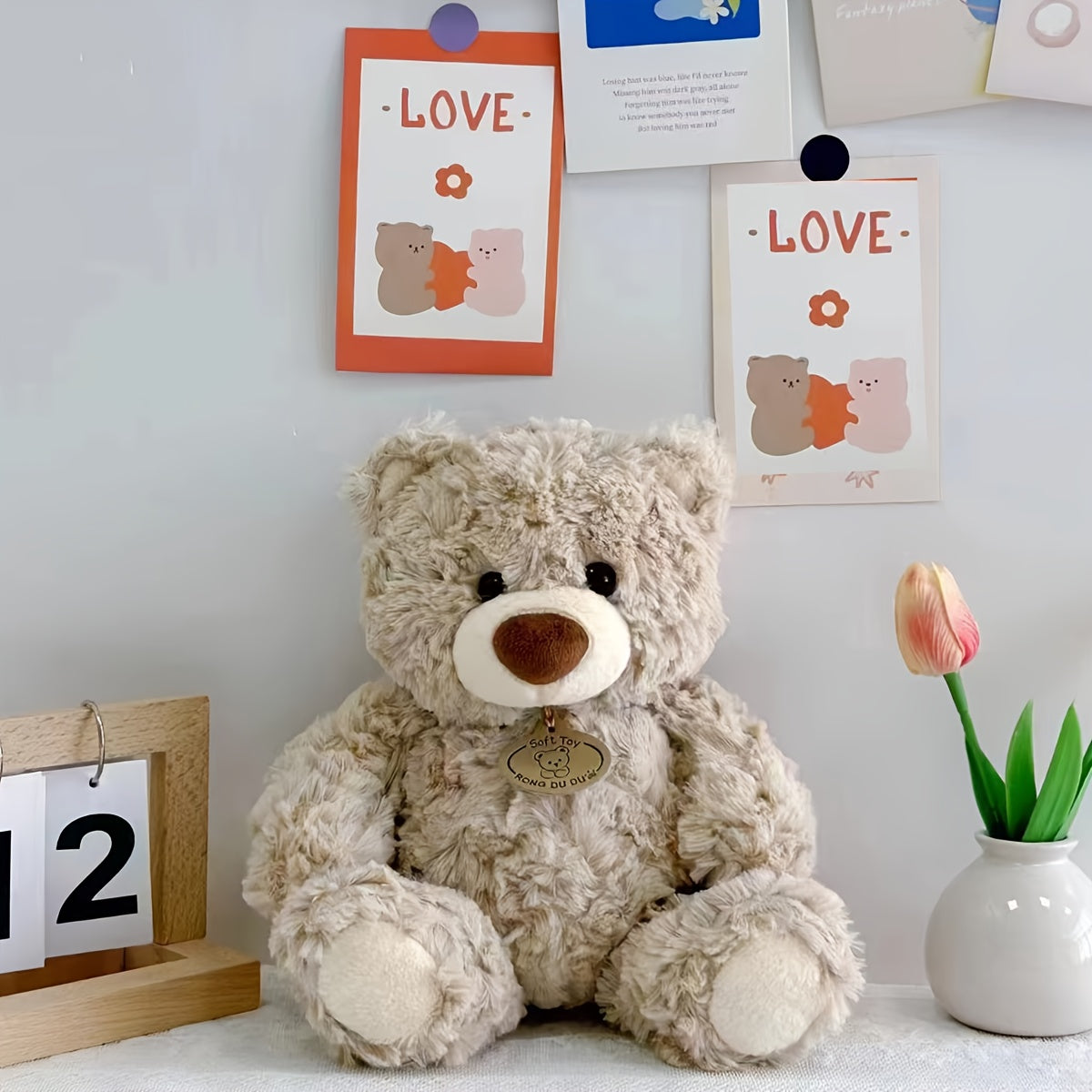 Թեդդի արջուկ տիկնիկ, խելոք փոքրիկ արջուկ-պլյուշ տիկնիկ, ծաղկի խանութի տիկնիկ, զարդ, ծննդյան օր, շնորհակալության օր, Սուրբ Ծննդյան նվեր