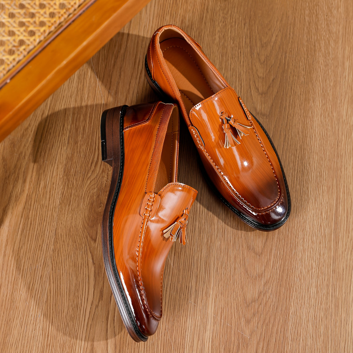 Men's Tassel Slip-On Loafers Pointed Toe Casual Dress Shoes