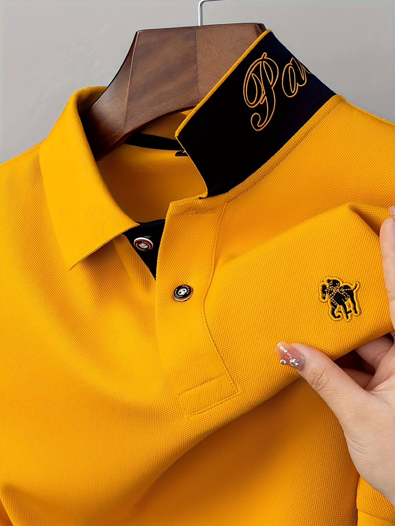 Men'S Stylish Short-Sleeve Polo Shirt Featuring a Contrasting Ribbed Collar And Exquisite, a Timeless And Versatile Choice - ayq