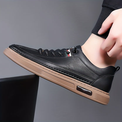 1 Pair Men'S Fashion Sneakers - Casual Street Style All-Season Slip-On Shoes with Geometric Solid Color, Faux Upper, Fabric Lining, PVC Sole, EVA Insole, Round Toe - Versatile for Daily, Party, Vacation