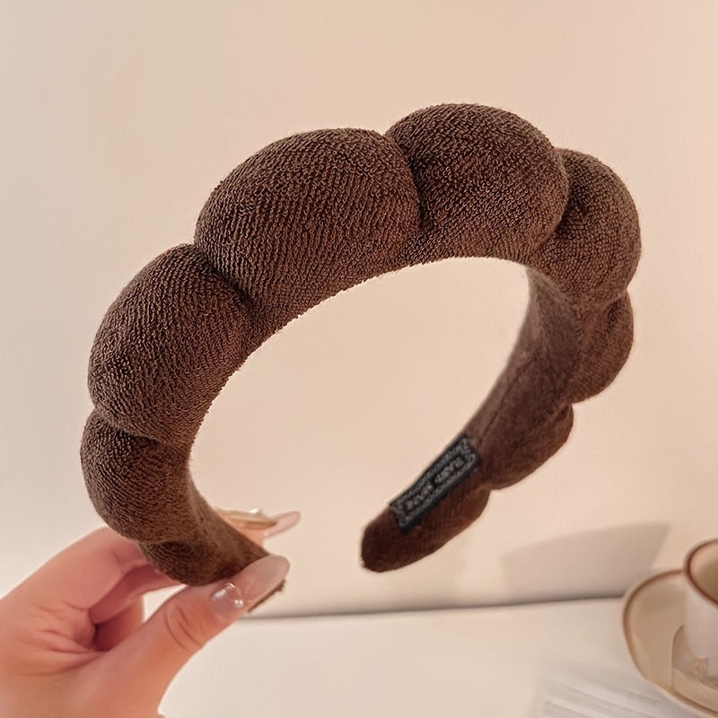 Wide-Brimmed Anti-Slip Cotton Headband for Autumn Winter