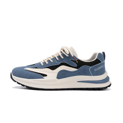Men's Retro Casual Lace-Up Dad Sneakers with Height Boost