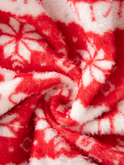 Տղաների համար նախատեսված ամանորյա, ասեղնագործված, սովորական չափսի, գլխարկով, երկար թևքերով, բրդյա բաճկոնով և տաբատով հագուստ՝ աշուն/ձմեռ, իդեալական է բացօթյա օգտագործման համար։