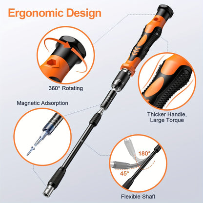 117in 1 Precision Screwdriver Set, Tool Gifts for Men, Mini Repair Tool Kit with Torx Triwing Bits, Repair for Computer, Macbook, Laptop, Glasses. Screwdriver bits are made of high-quality CRV steel, which is wear-resistant a