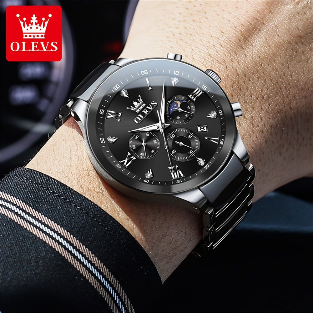 OLEVS Men's Stainless Steel Business Watch with Chronograph