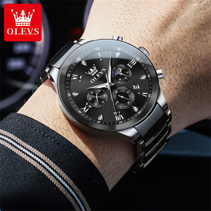 OLEVS Men's Stainless Steel Business Watch with Chronograph
