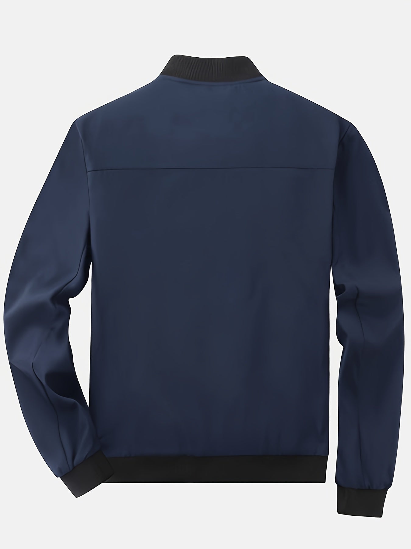 Men's Casual Baseball Jacket Solid Color Sports Zipper Coat