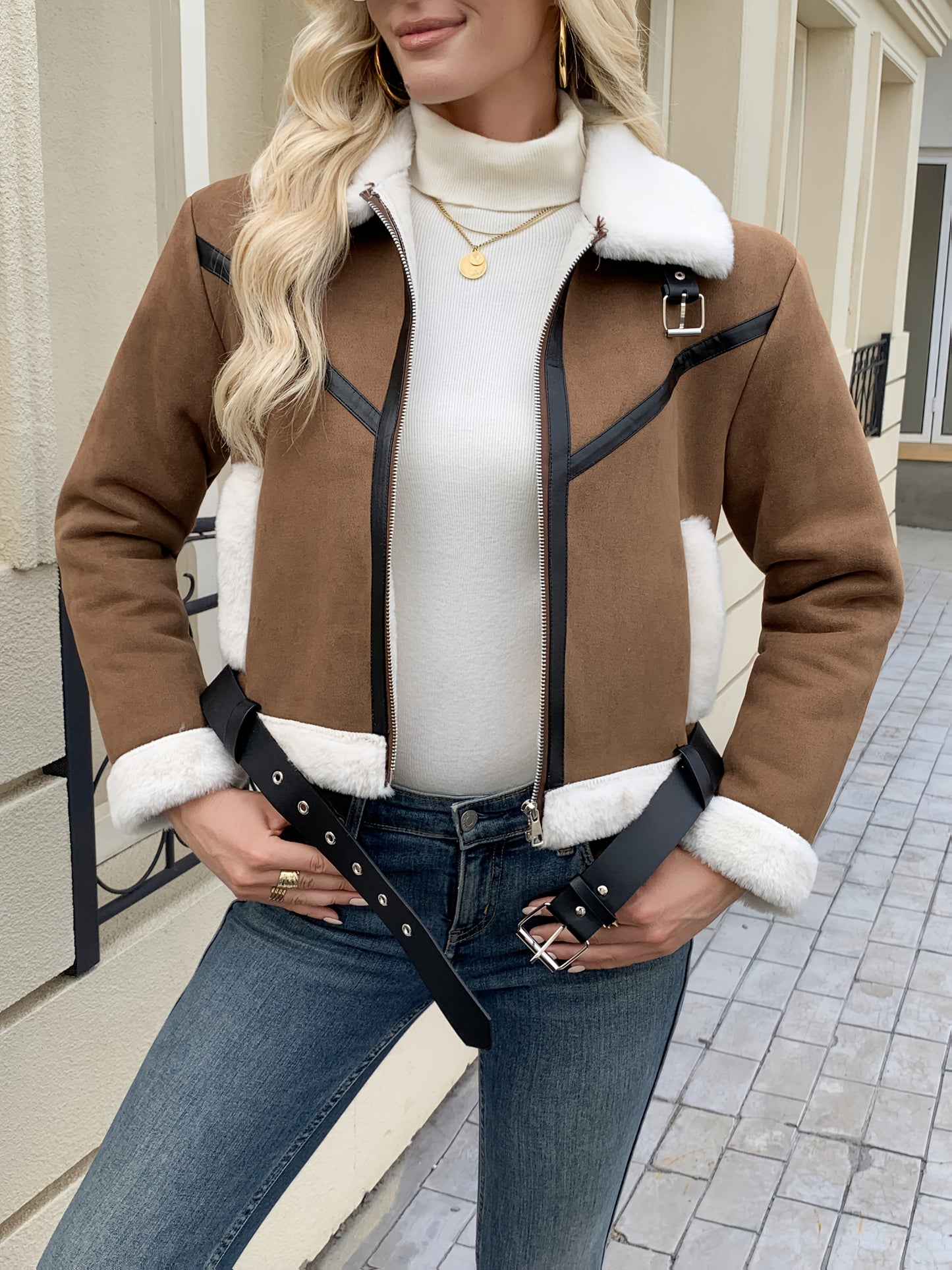 Women's Elegant Thick coats - Structured non-stretch outerwear, Zipper Closure, Machine Washable Winter Jacket for Fall/Winter, Chic Cold Weather Outerwear for Everyday & Formal Events, Fall Coat, Highquality Fabric, Durable