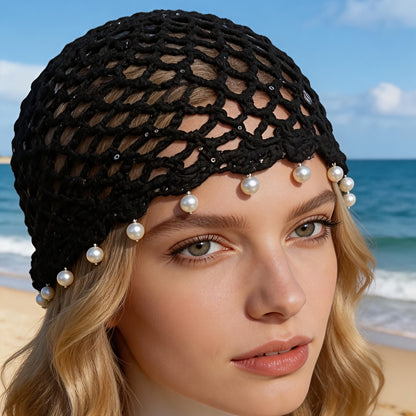 Bohemian Summer Breathable Knit Sequin Beanie Cap