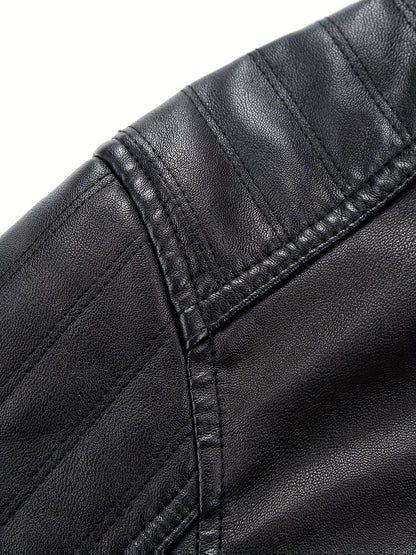 Men's Casual Workwear Zipper Jacket with Stand Collar
