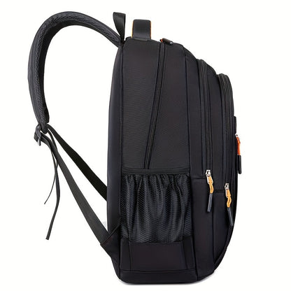 Large Capacity Waterproof Travel Backpack for Men - Durable Nylon, Adjustable Straps, Multi-Compartment Business and School Bag, Black, Backpack for Travel