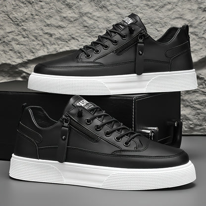 Men's Casual Side-Zip Sneakers Lightweight Low-Top Shoes