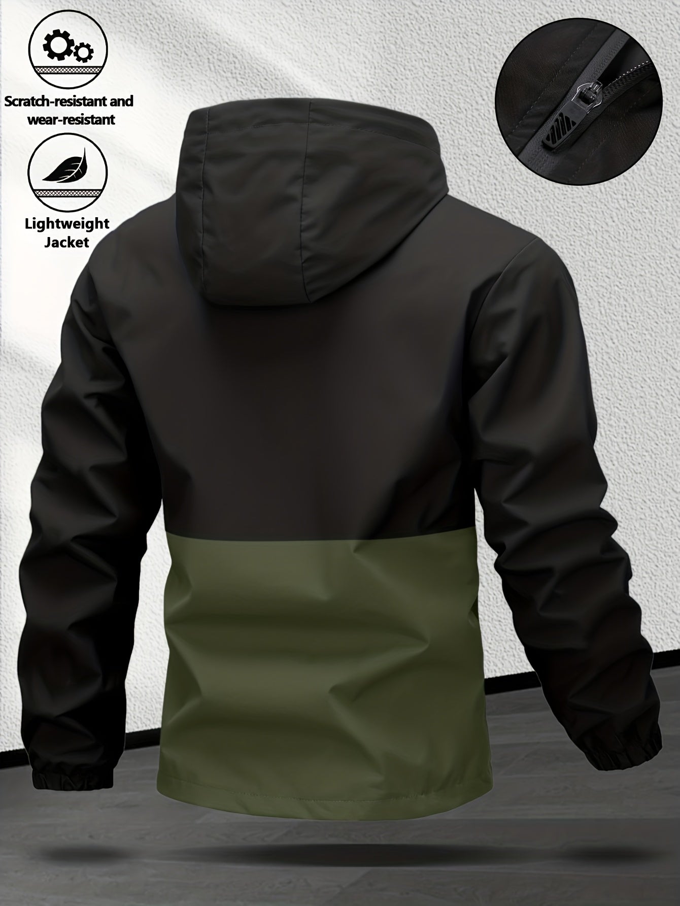 Men's Casual Hooded Softshell Sports Windbreaker Jacket