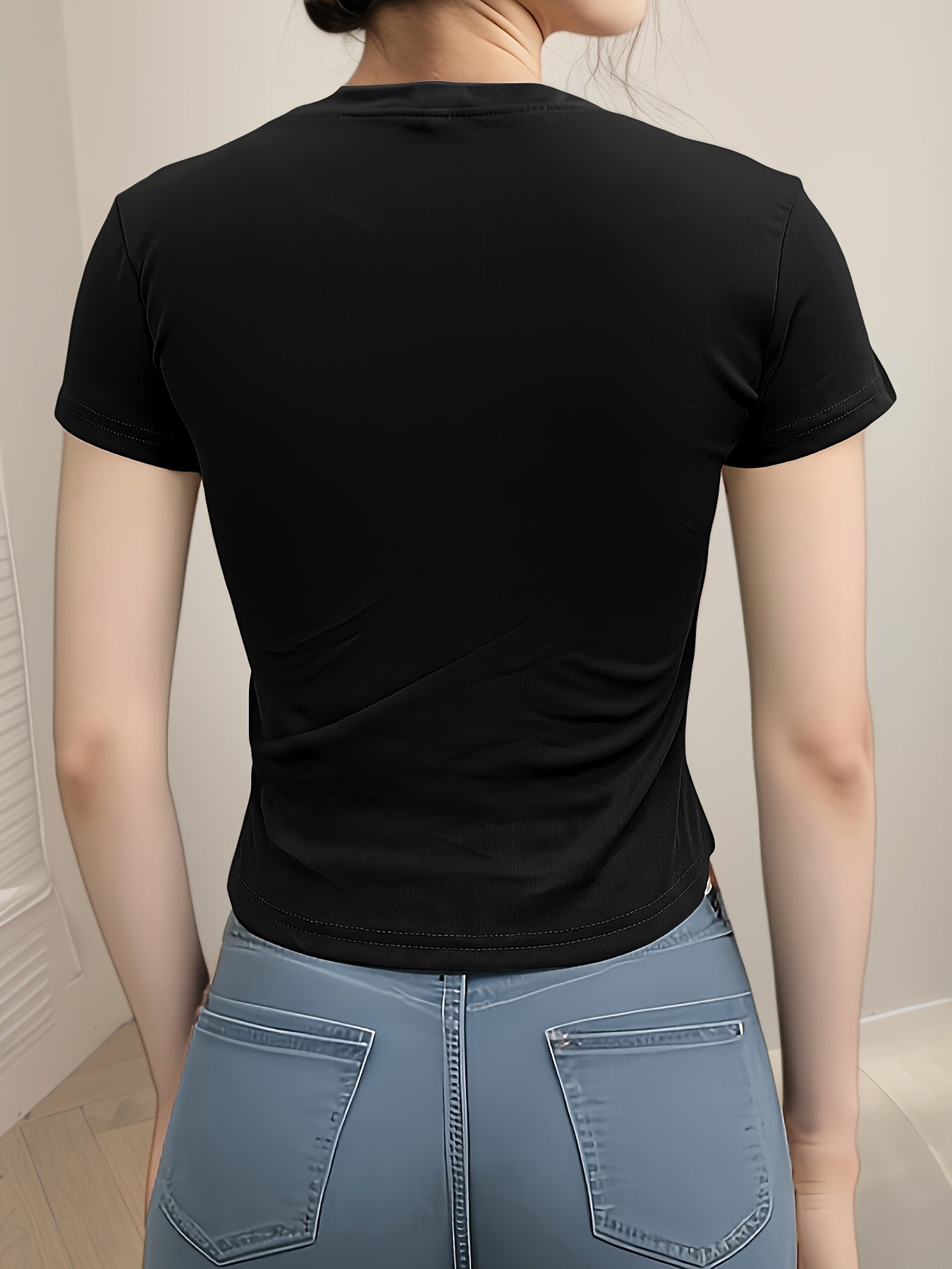 Women's Summer Slim-Fit Round Neck Short Sleeve T-Shirt - ayq