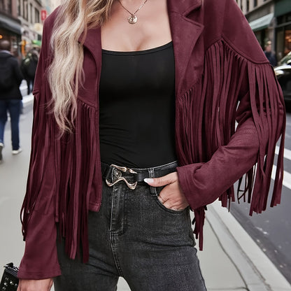 Plus Size, Women's Plus Size Elegant Long Jacket Coat - Soft Formal Lapel collar, All-Season Chic Outerwear for Office, Party, Everyday - Plus Friendly Elegant Jacket for Women, Party Attire, Suedelike Texture, Fuzzy Textured