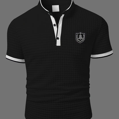 Men's Lightweight Moisture-Wicking Short Sleeve Shirt - Breathable Stretch Fabric, Henley Neck Casual Button-Up for Gym, Summer Outings & Parties (White) - ayq