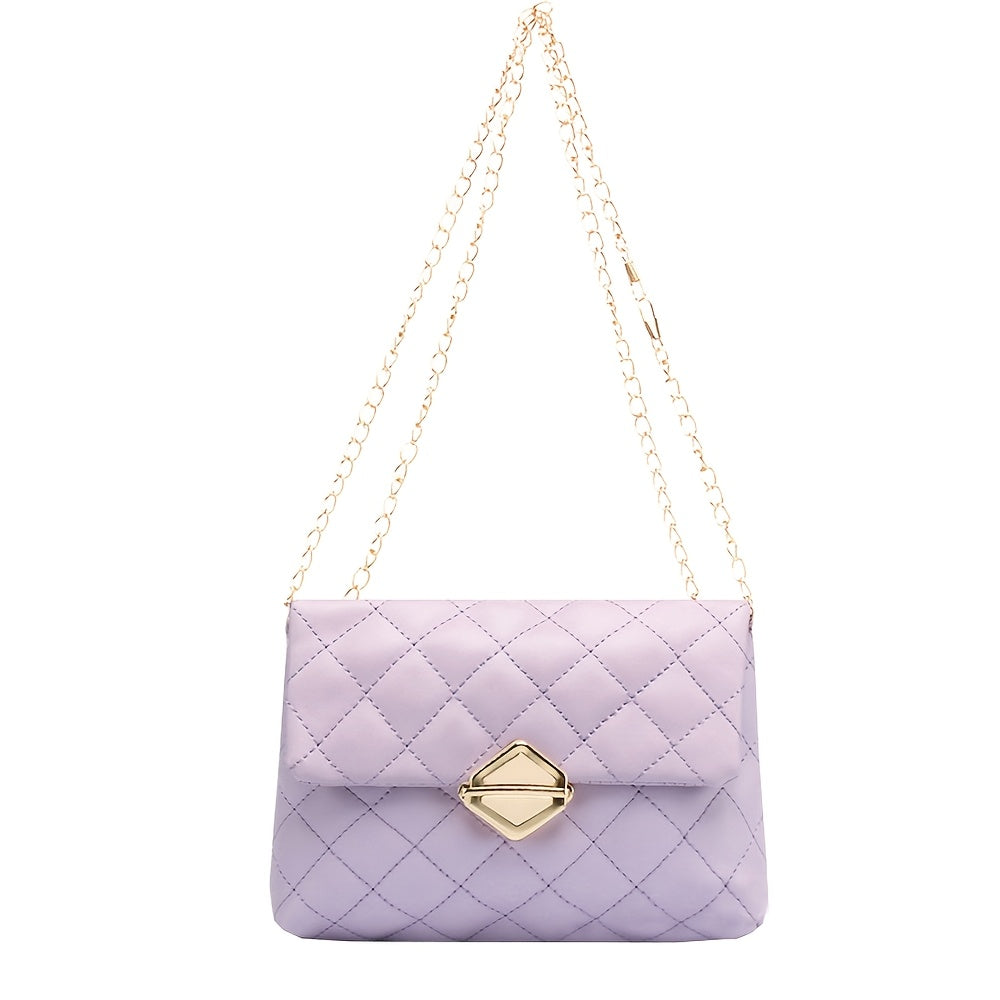 Բազմակողմանի ռոմբուսային կանացի պայուսակ, նորաձև վինտաժային շղթայական ուսապարկ, ձեռքի պայուսակ