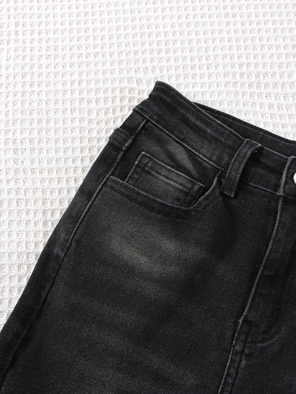 Slim Straight Mid-Waist Denim Jeans for Male Teenagers