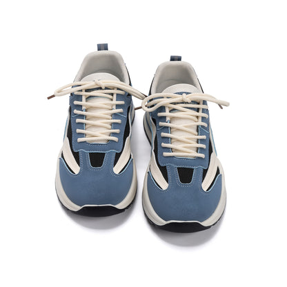 Men's Retro Casual Lace-Up Dad Sneakers with Height Boost