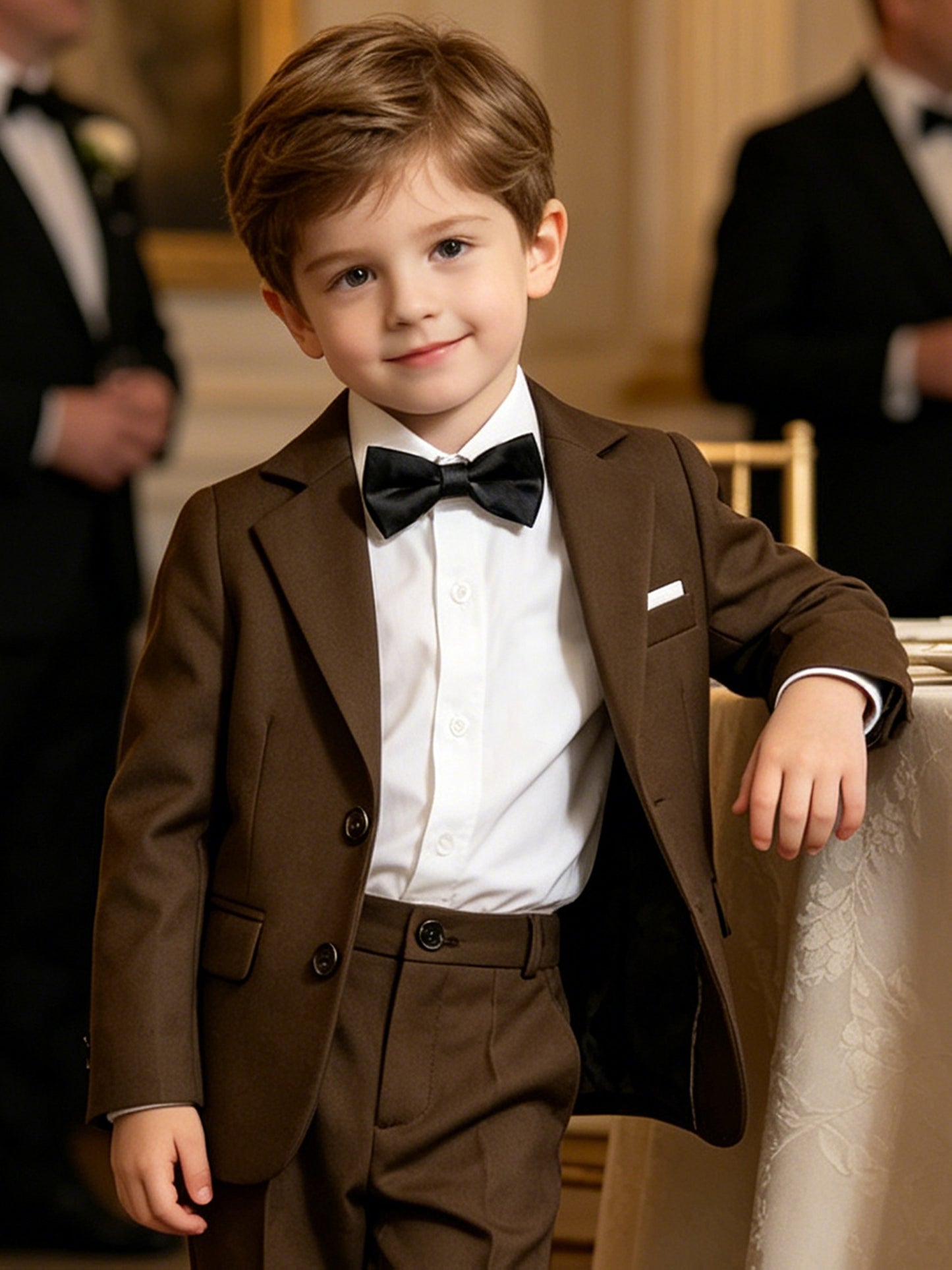 Boys' 3-Piece Gentleman Suit with Bow Tie for Special Occasions