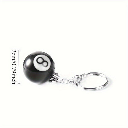 1pc Black No. 8 Billiard Cue Ball Keychain - Ideal Gift for Pool Players, Durable Metal with Secure Clasp, Perfect Souvenir for Billiards Enthusiasts & Club Members