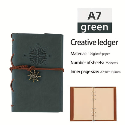 3pcs Men's classic retro style quartz pocket watch + pirate elements diary writing pen gift box set The best choice for holiday birthday gifts