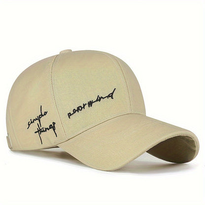 Trendy 4-Season Duckbill Baseball Cap With Embroidery, Adjustable Sun Protection For Women