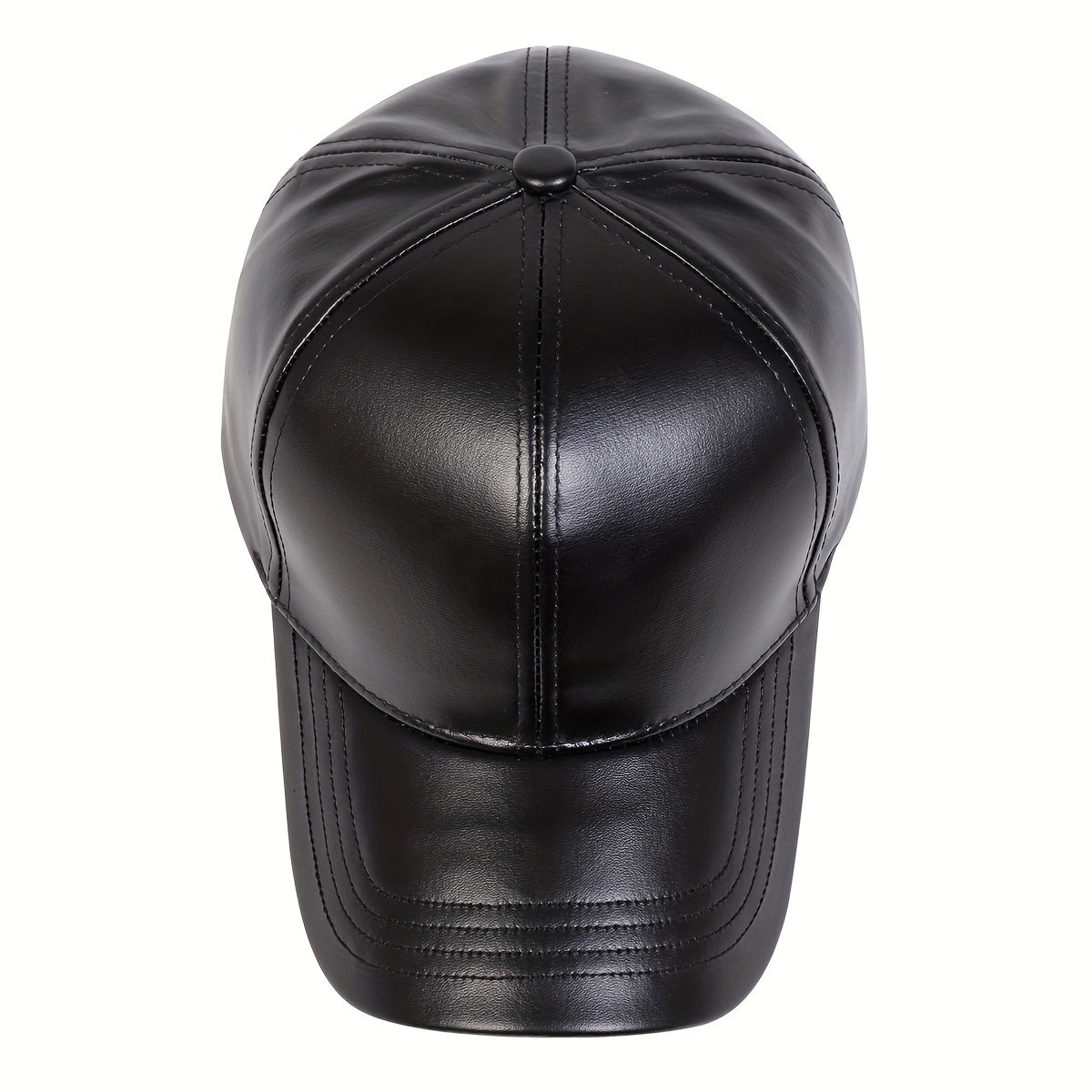 Men's PU Leather Baseball Cap Casual Adjustable Hat