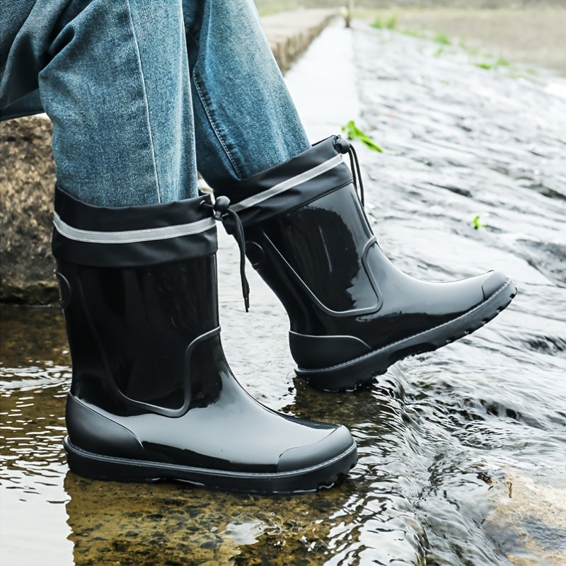 Men's Waterproof Non-Slip PVC Rain Boots for Outdoor Use