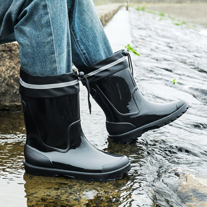Men's Waterproof Non-Slip PVC Rain Boots for Outdoor Use