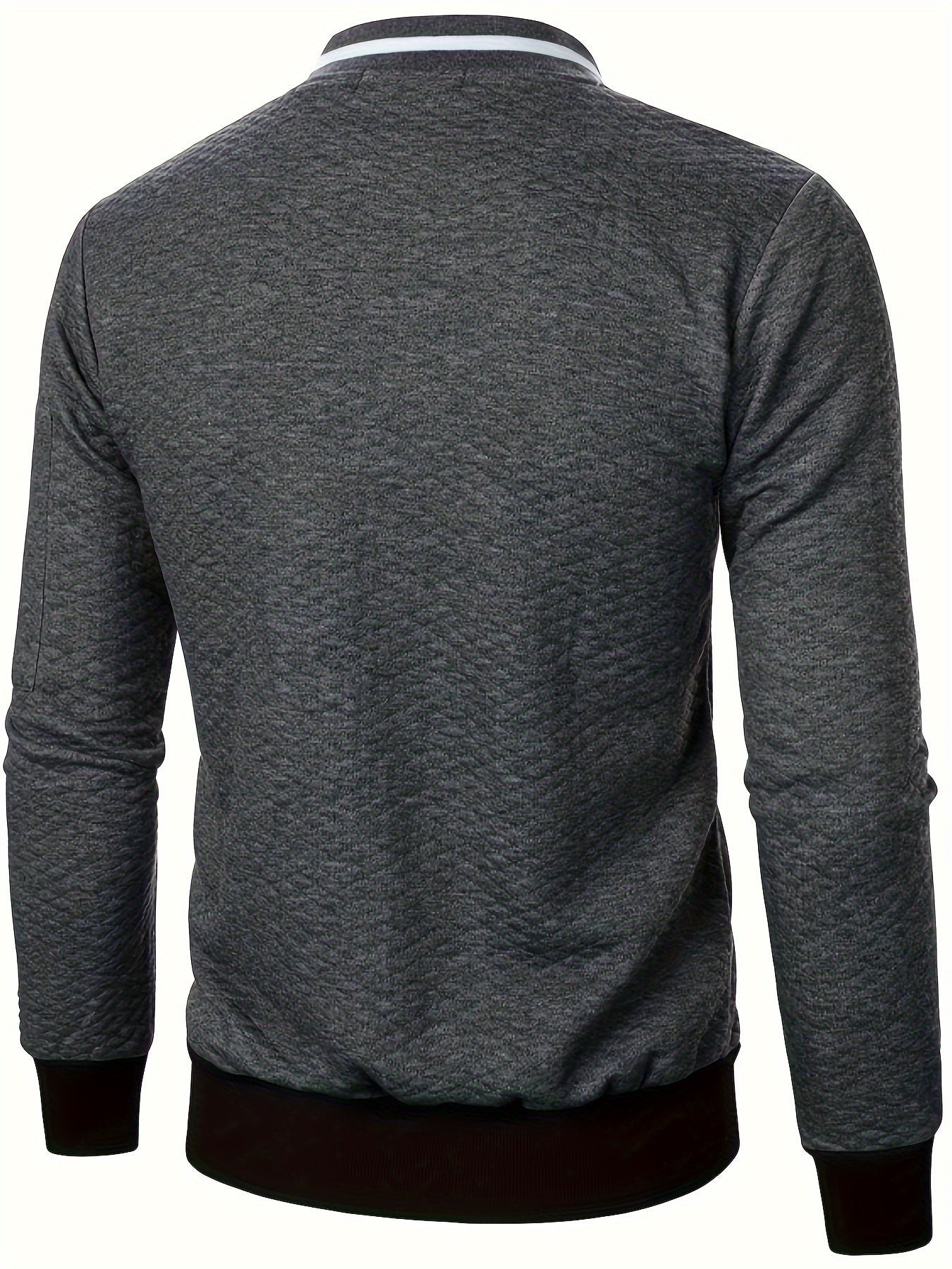 Men's Casual Full Zip Bomber Jacket, Warm Comfy Blouson Jacket For Autumn And Winter Outdoor Activity