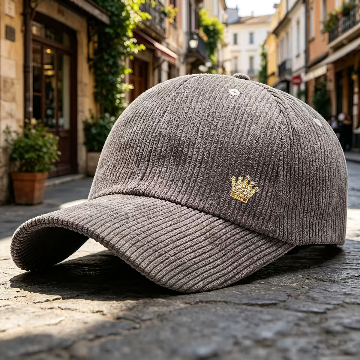 Unisex Retro Corduroy Baseball Cap with Adjustable Snapback