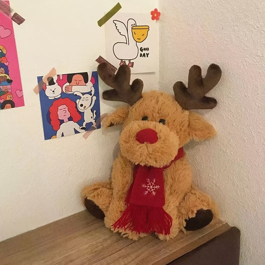 One Piece of an Adorable Reindeer Stuffed Toy, Perfect for Christmas, Halloween Presents, And Birthday Surprises for Friends, As Well As for Unique Decorations; Charming Cartoon Plush Figures; Ideal for Embellishing Sofas And
