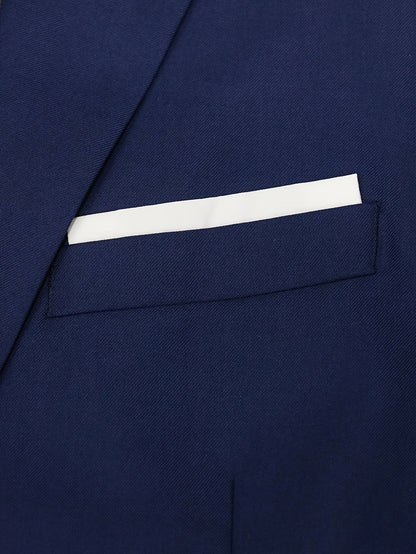 Men's Two-Piece Suit in Solid Color with Sealed Pockets, Regular Fit Suit Trousers, Elegant and Classic, Suitable for Business and Wedding Parties