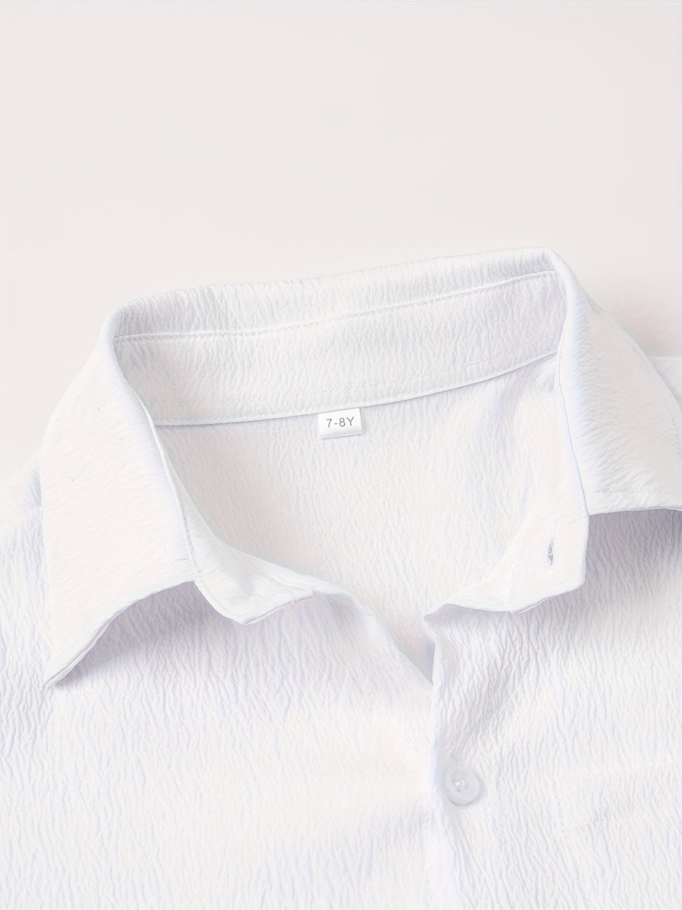 Boys' Casual Short Sleeve Solid Color Shirt with Stretch Fabric