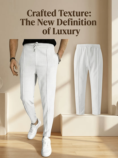 Men's Slim Fit Waffle Joggers with Elastic Waistband