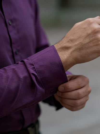 Men's Casual Long Sleeve Business Shirt for Spring and Fall