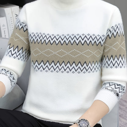 Աշնանային և ձմեռային նորաձև արհեստական ​​ջրաքիսի մորթուց սվիտեր, հաստացված հիմնական շերտի վերնաշապիկ - Բազմակողմանի տաք, առօրյա, նորաձև տրիկոտաժե հագուստ 90081