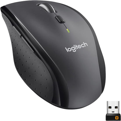 Logitech M705 Marathon Wireless Mouse, 2.4 Ghz USB Unifying Receiver, 1000 DPI, 5-Programmable Buttons, 3-Year Battery, Compatible with PC, Mac, Laptop, Chromebook - Black