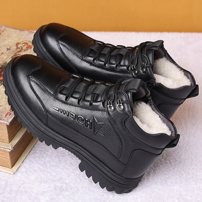 Men's Casual High-Top Shoes with Durable Rubber Sole