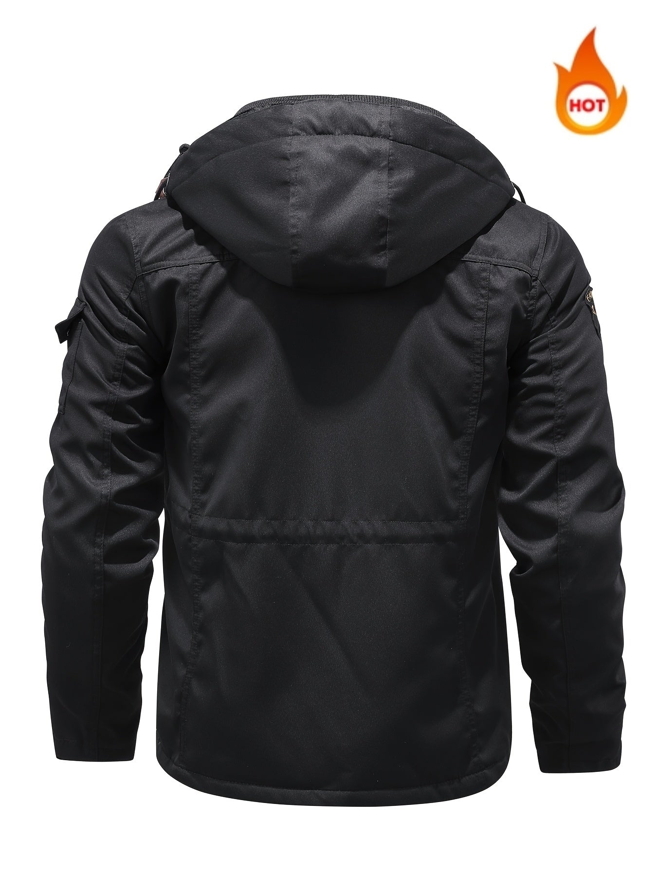 Men'S Winter Fleece-Lined Military-Style Jacket - Thickened Zip-Up Coat with Large Pockets, Olive Green Casual Winter Coat for Outdoor Activities, Winter Coats, Durable Fabric Coat