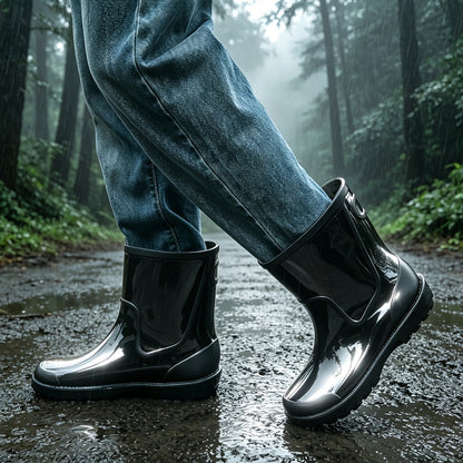 Men's Waterproof Non-Slip PVC Rain Boots for Outdoor Use
