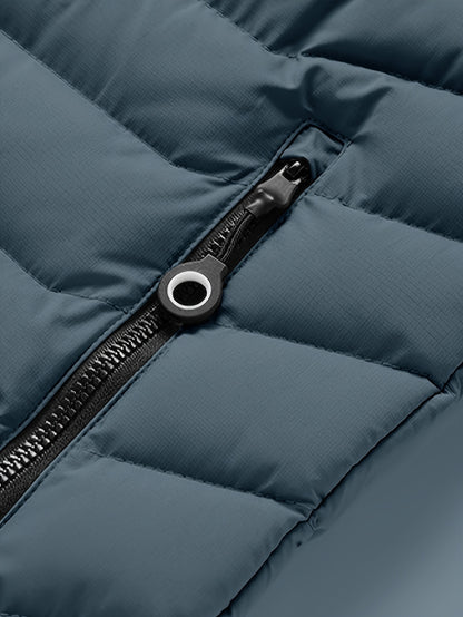 Men'S Winter Jacket with Detachable Hood - Black & Green Color Block, Zip-Up Casual Coat, Long Sleeve, Polyester Lining, Pockets, Regular Fit for Fall/Winter Outdoor Wear, Winter Coat, Fall Outerwear, Trendy Winter Jacket, Du