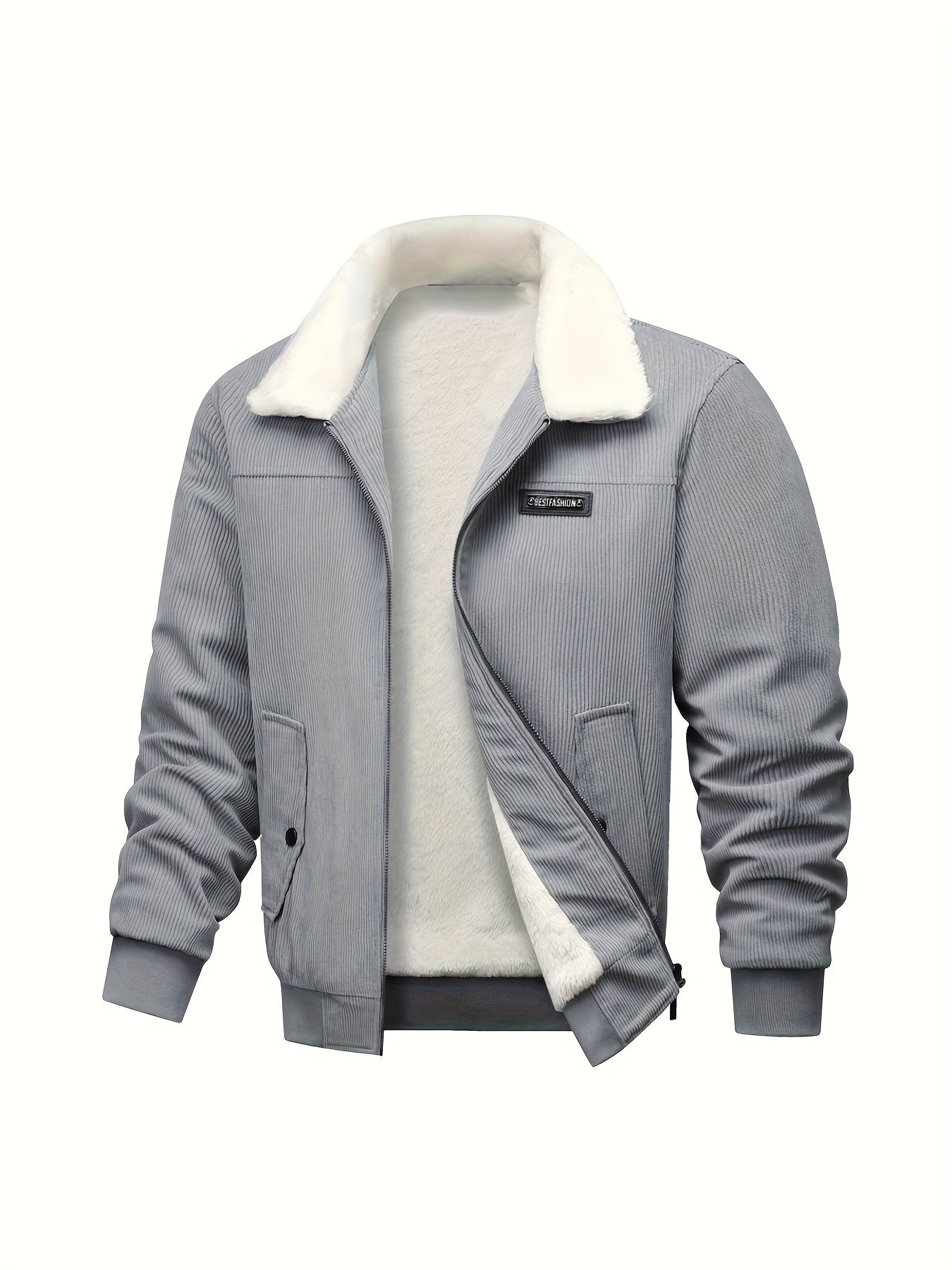 Men'S Heavyweight Winter Jacket - Thermal Insulated Coat with Zipper Closure, Long Sleeve Cold Weather Outerwear, Front Pockets - Olive Green - Formal & Casual Outerwear, Thick