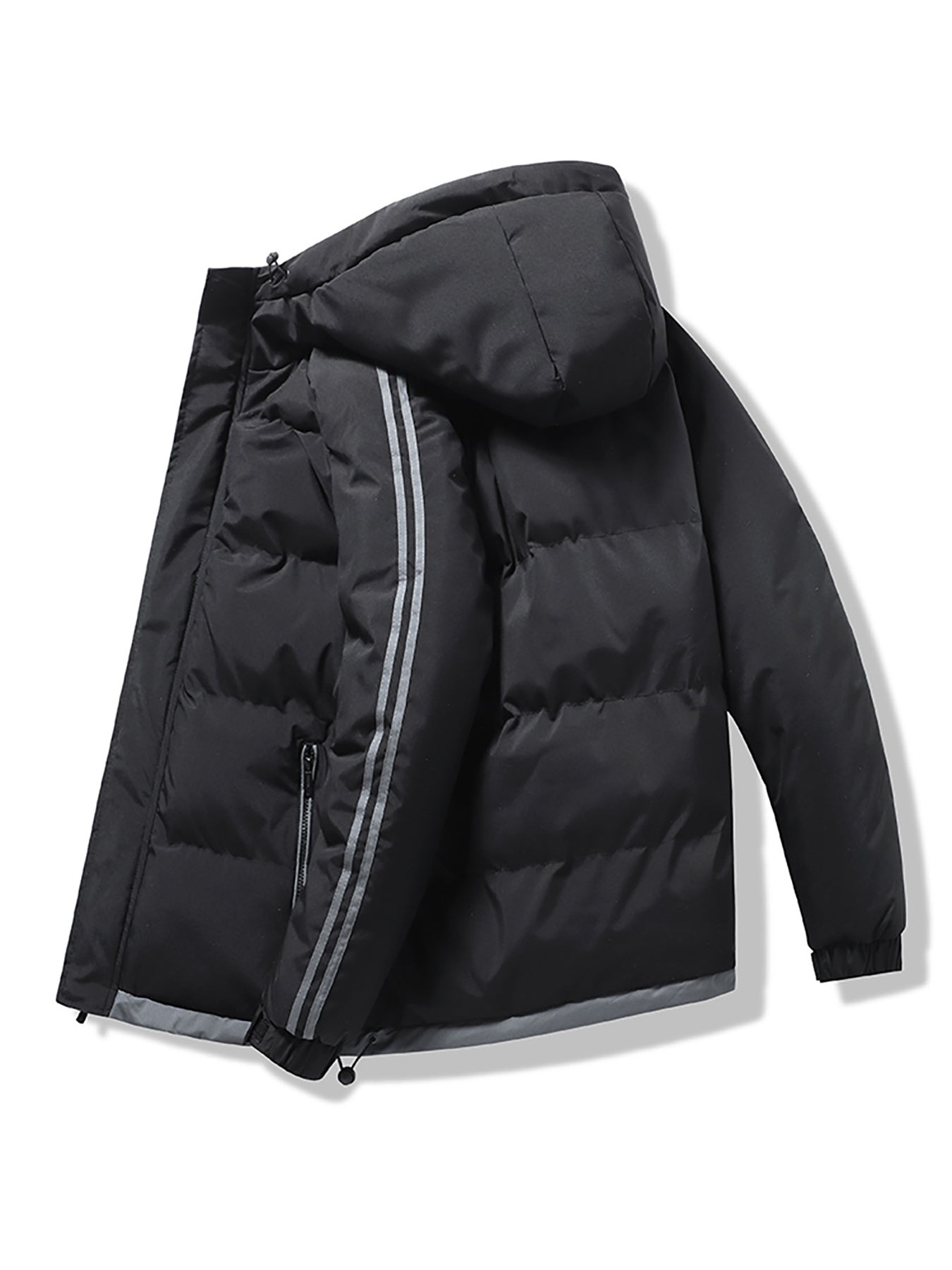 1 հատ տղամարդու ձմեռային բաճկոն գլխարկով, լցոնված վերարկու, սպիտակ և մուգ կանաչ, ոսկեգույն կայծակաճարմանդով, լվացվող մեքենայով, ամենօրյա, արտաքին հագուստի համար (ձյունակայուն, քամուց պաշտպանված) - սովորական, դահուկավազքի, ցրտի համար