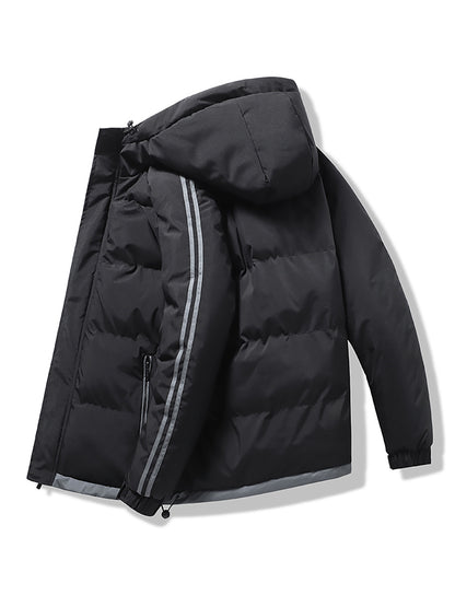 1 հատ տղամարդու ձմեռային բաճկոն գլխարկով, լցոնված վերարկու, սպիտակ և մուգ կանաչ, ոսկեգույն կայծակաճարմանդով, լվացվող մեքենայով, ամենօրյա, արտաքին հագուստի համար (ձյունակայուն, քամուց պաշտպանված) - սովորական, դահուկավազքի, ցրտի համար