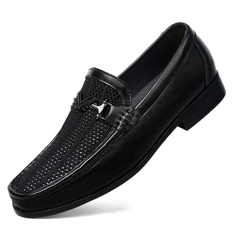 Men's Breathable PU Mesh Loafers - Casual Business Shoes